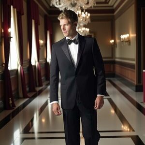 Corbin One Button Black 
Tuxedo Notch Lapel 44R